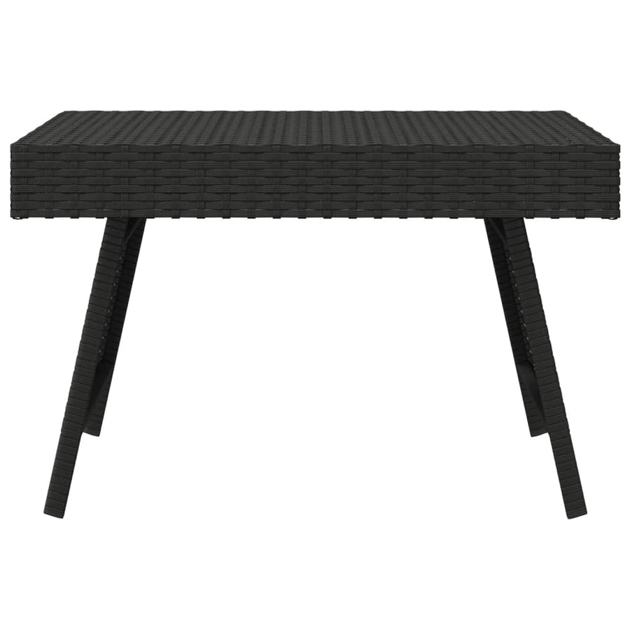 Bijzettafel inklapbaar 60x40x38 cm poly rattan zwart