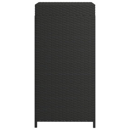 Afvalbak 40x40x80 cm poly rattan zwart