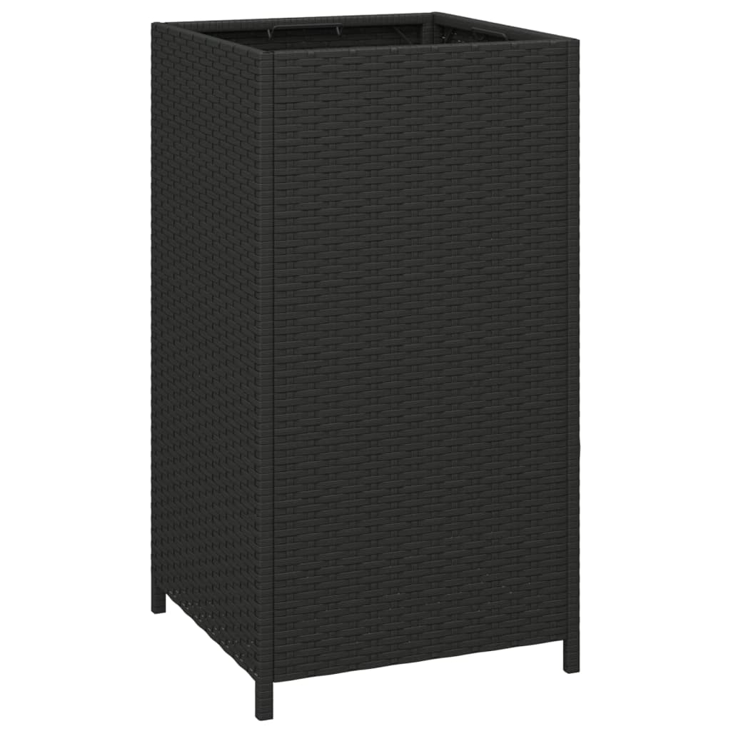 Afvalbak 40x40x80 cm poly rattan zwart