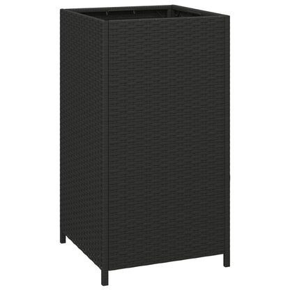 Afvalbak 40x40x80 cm poly rattan zwart
