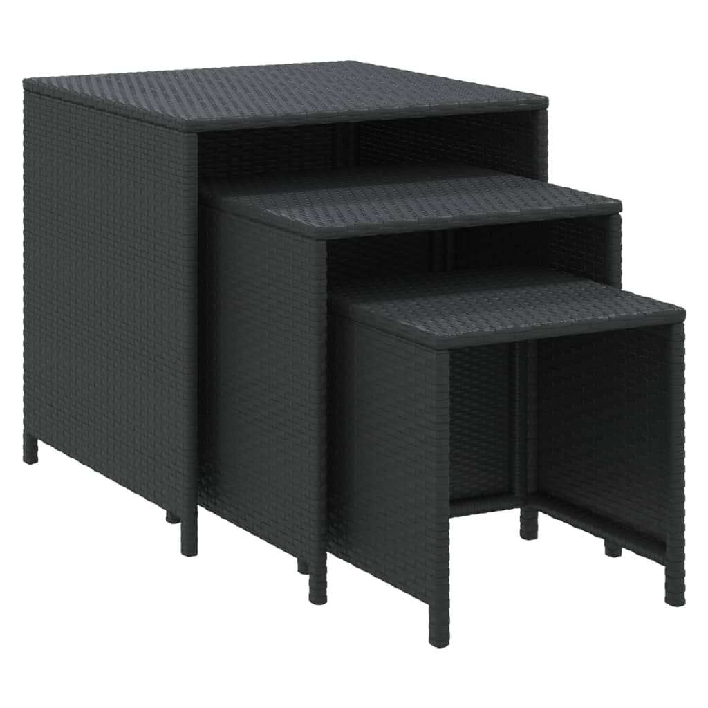 Tafeltjesset Poly Rattan Zwart