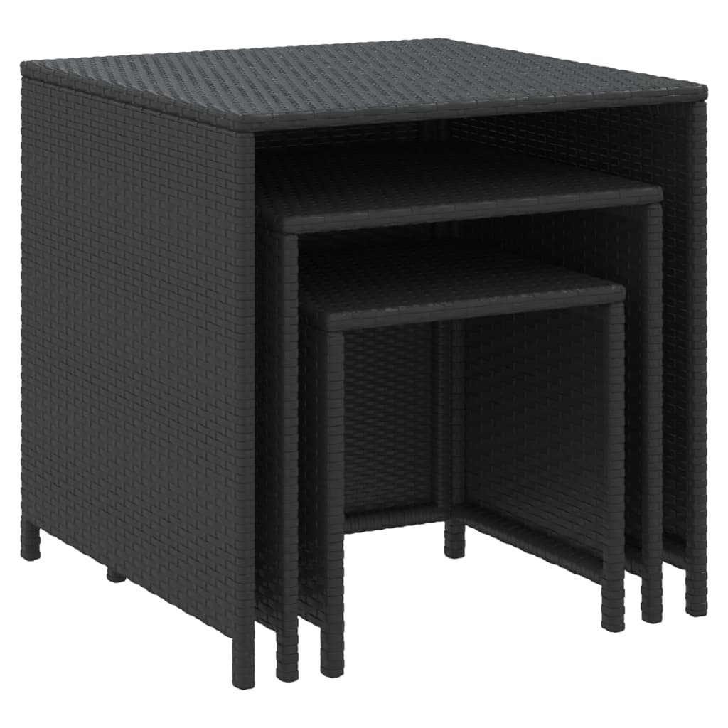 Tafeltjesset Poly Rattan Zwart