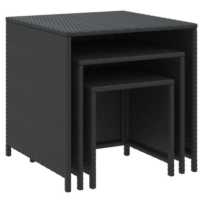Tafeltjesset Poly Rattan Zwart