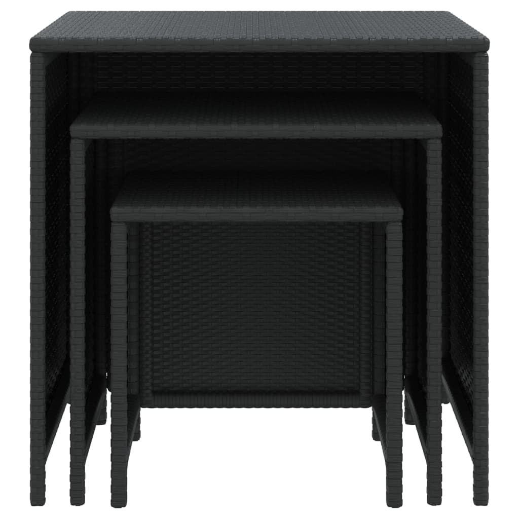 Tafeltjesset Poly Rattan Zwart