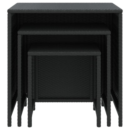 Tafeltjesset Poly Rattan Zwart