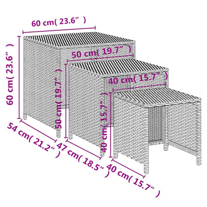 Tafeltjesset Poly Rattan Zwart