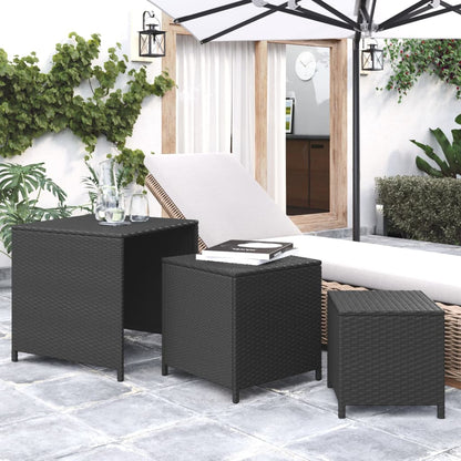 Tafeltjesset Poly Rattan Zwart