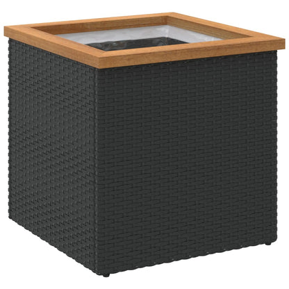 Plantenbak Poly Rattan Zwart 40 x 40 x 40 cm