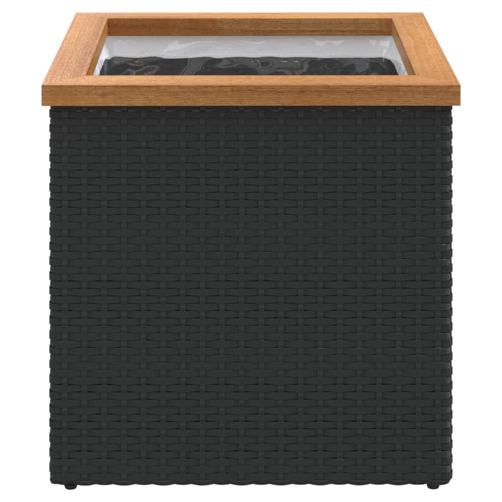 Plantenbak Poly Rattan Zwart 40 x 40 x 40 cm