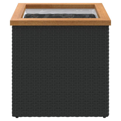 Plantenbak Poly Rattan Zwart 40 x 40 x 40 cm