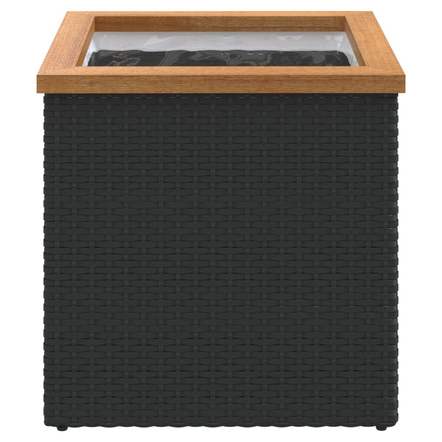 Plantenbak Poly Rattan Zwart 40 x 40 x 40 cm