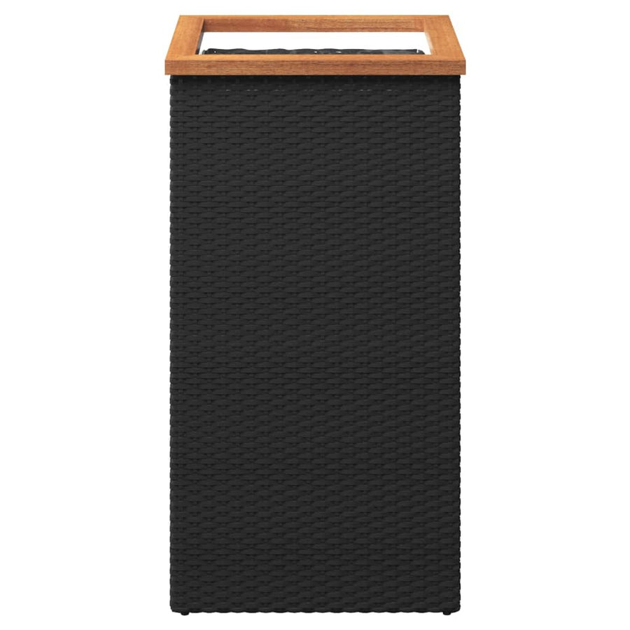 Plantenbak 40X40X80 Cm Poly Rattan Zwart