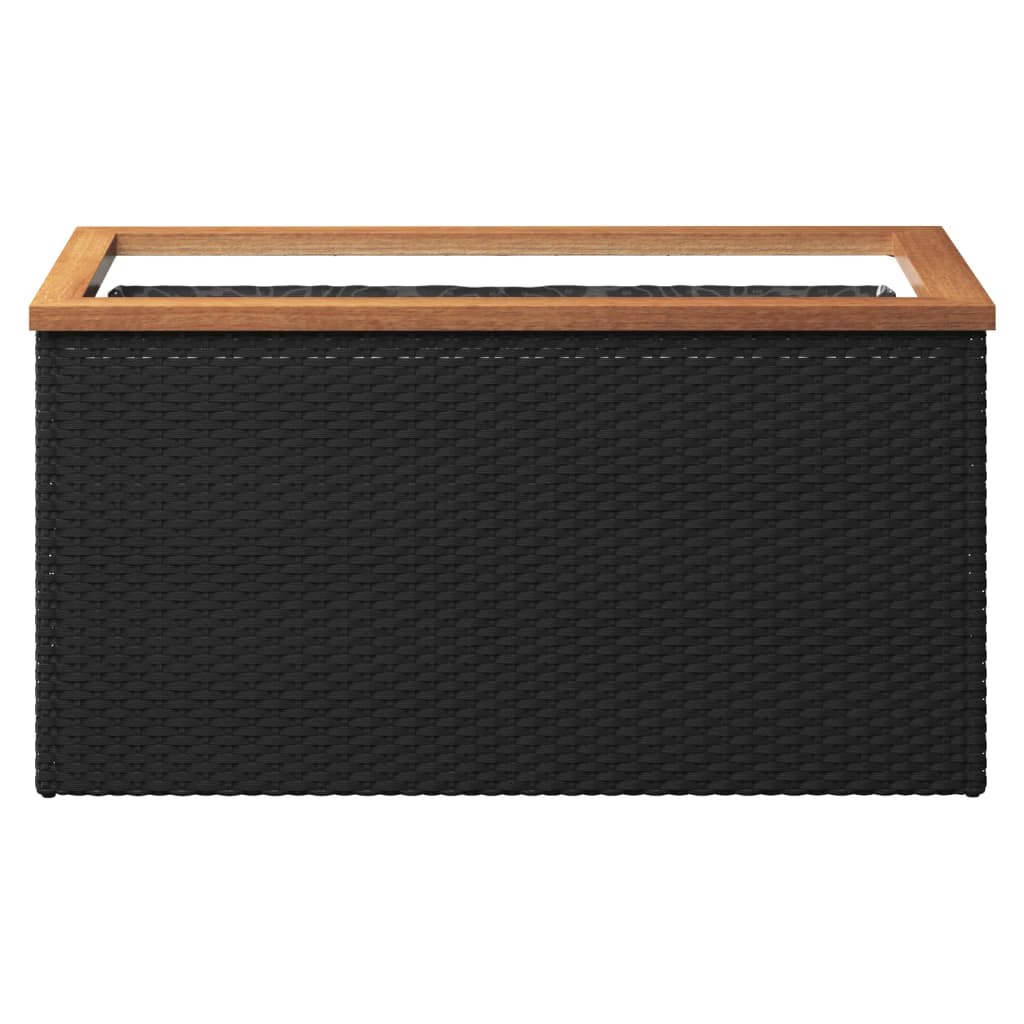 Plantenbak Poly Rattan Zwart 80 x 40 x 40 cm