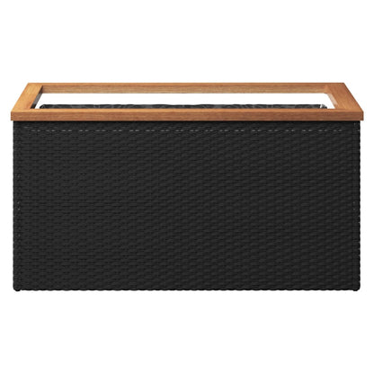 Plantenbak Poly Rattan Zwart 80 x 40 x 40 cm