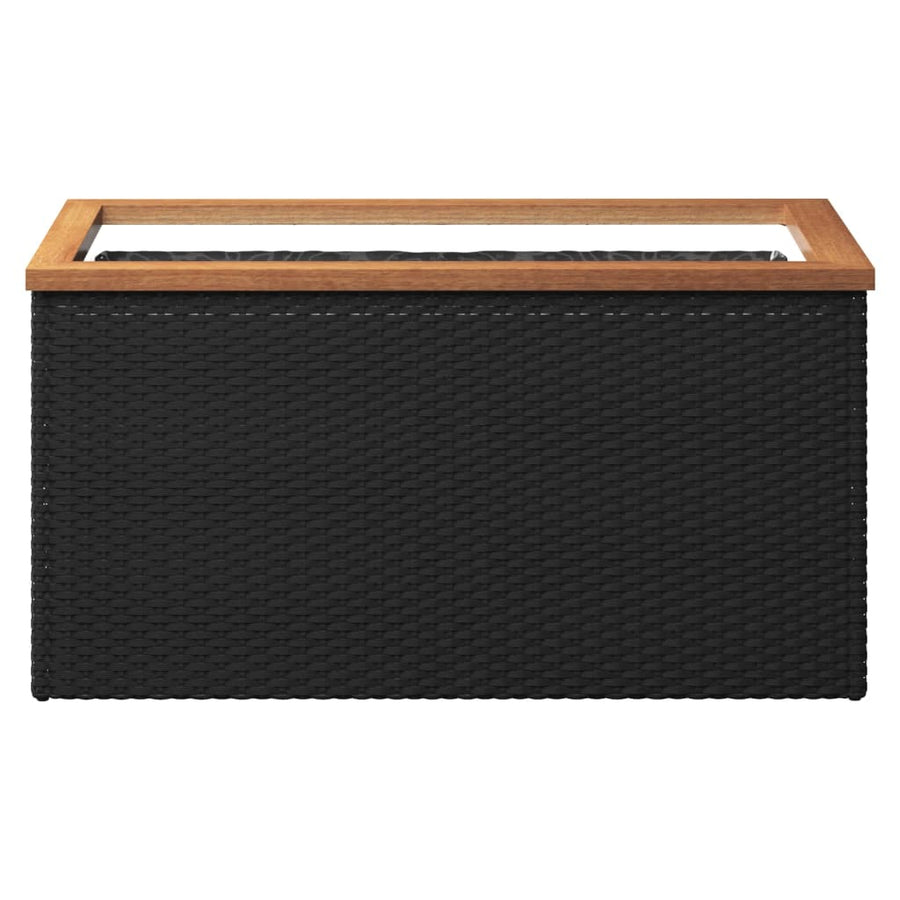 Plantenbak Poly Rattan Zwart 80 x 40 x 40 cm