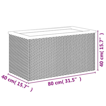 Plantenbak Poly Rattan Zwart 80 x 40 x 40 cm