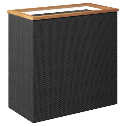 Plantenbak Poly Rattan Zwart 80 x 40 x 80 cm