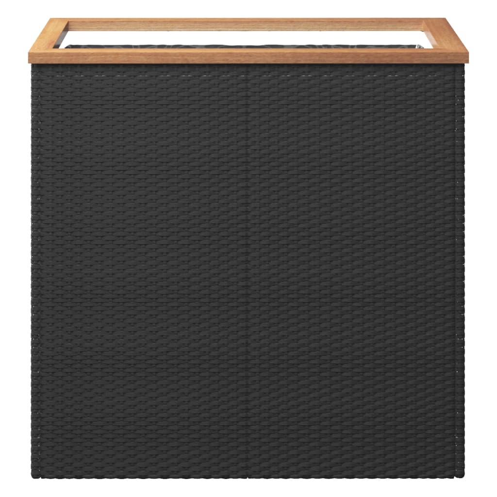 Plantenbak Poly Rattan Zwart 80 x 40 x 80 cm