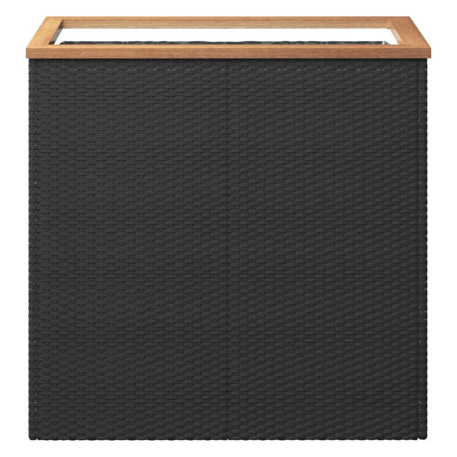 Plantenbak Poly Rattan Zwart 80 x 40 x 80 cm