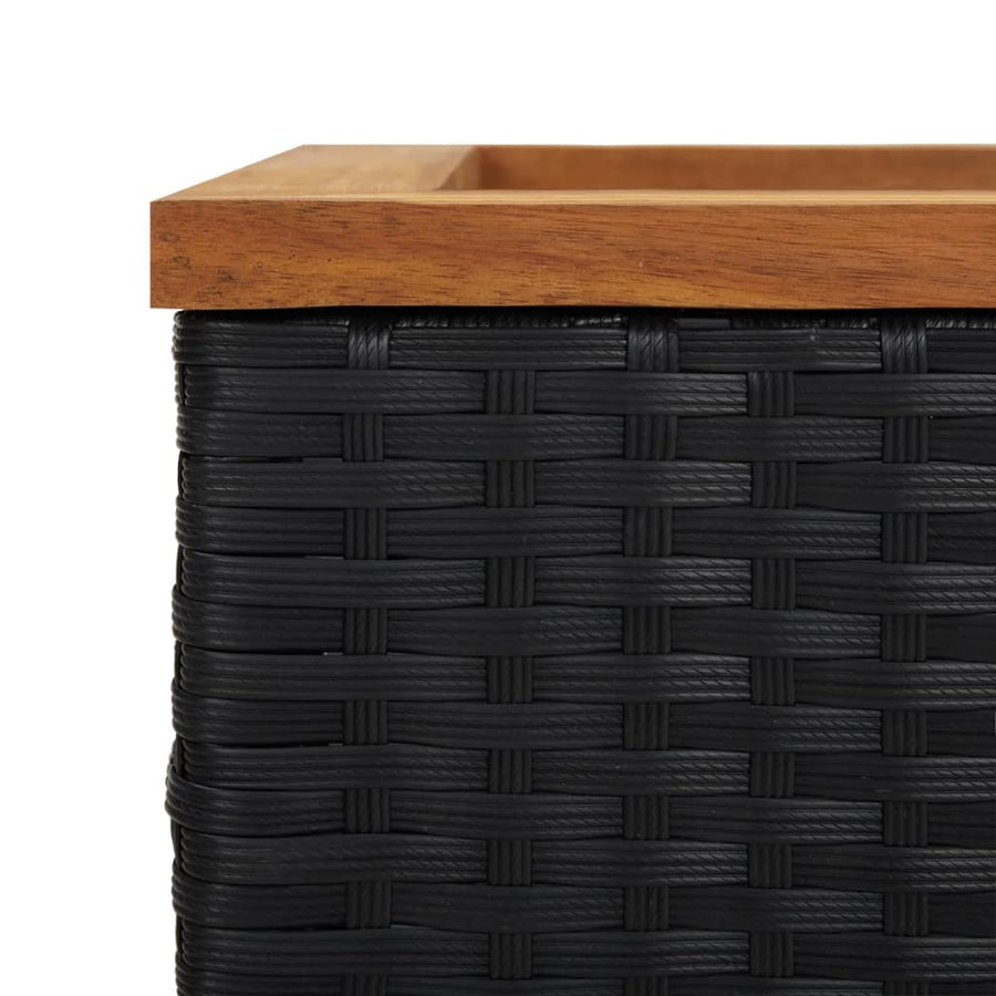Plantenbak Poly Rattan Zwart 80 x 40 x 80 cm