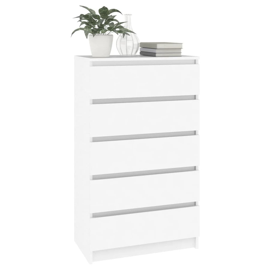 Ladekast 60X36X103 Cm Bewerkt Hout Wit