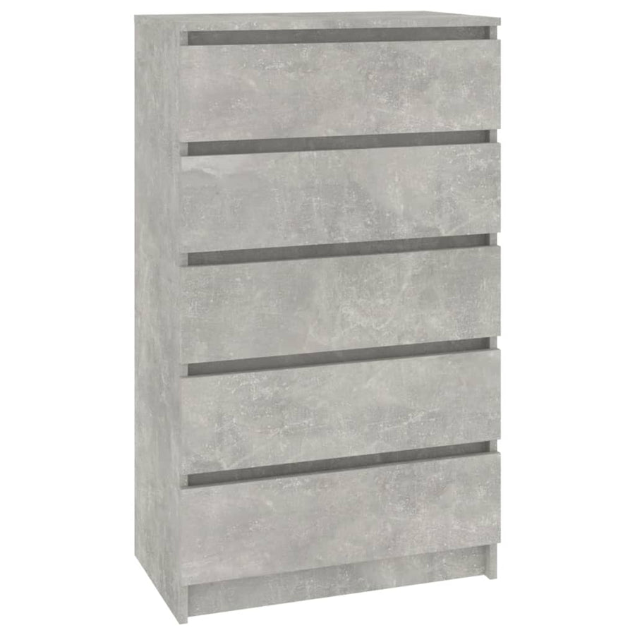 Ladekast 60X36X103 Cm Bewerkt Hout Betongrijs