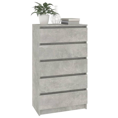 Ladekast 60X36X103 Cm Bewerkt Hout Betongrijs