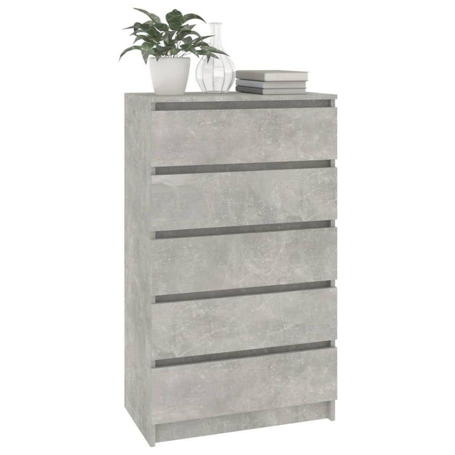 Ladekast 60X36X103 Cm Bewerkt Hout Betongrijs