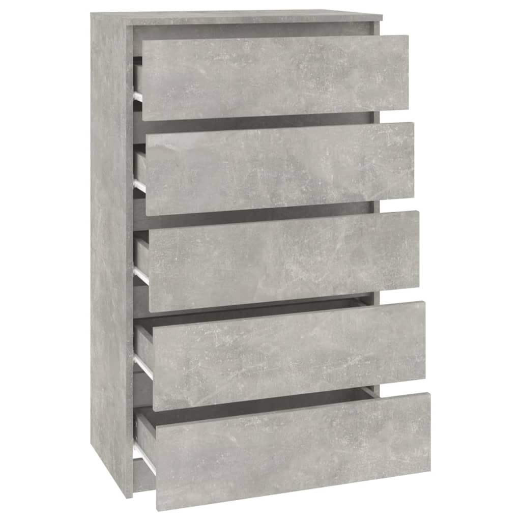 Ladekast 60X36X103 Cm Bewerkt Hout Betongrijs
