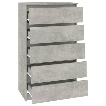 Ladekast 60X36X103 Cm Bewerkt Hout Betongrijs
