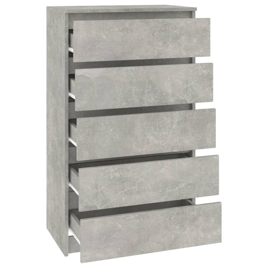 Ladekast 60X36X103 Cm Bewerkt Hout Betongrijs