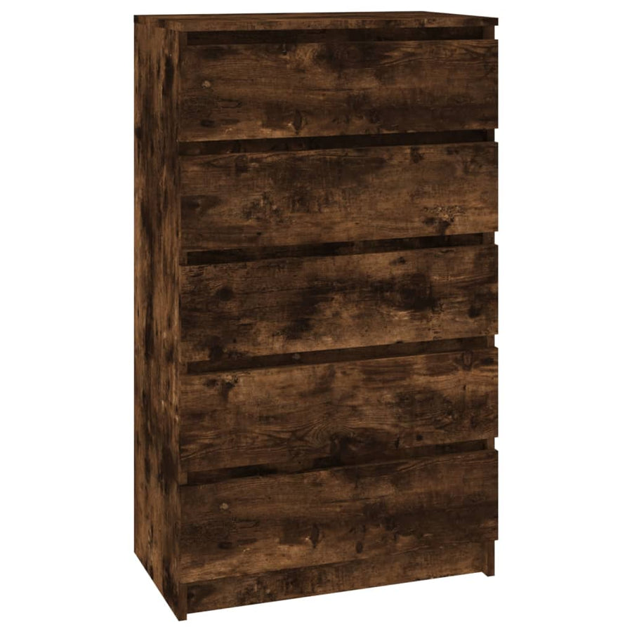 Ladekast 60X36X103 Cm Bewerkt Hout Gerookt Eikenkleurig