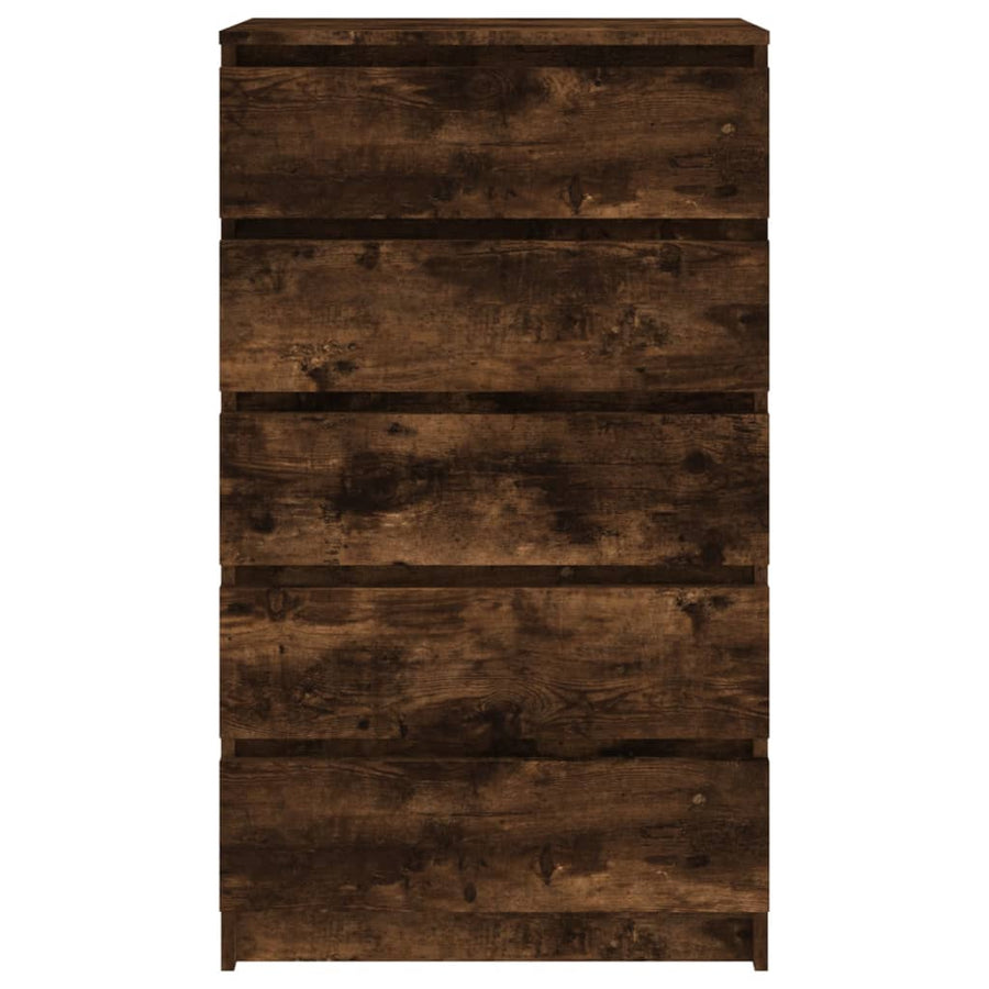 Ladekast 60X36X103 Cm Bewerkt Hout Gerookt Eikenkleurig