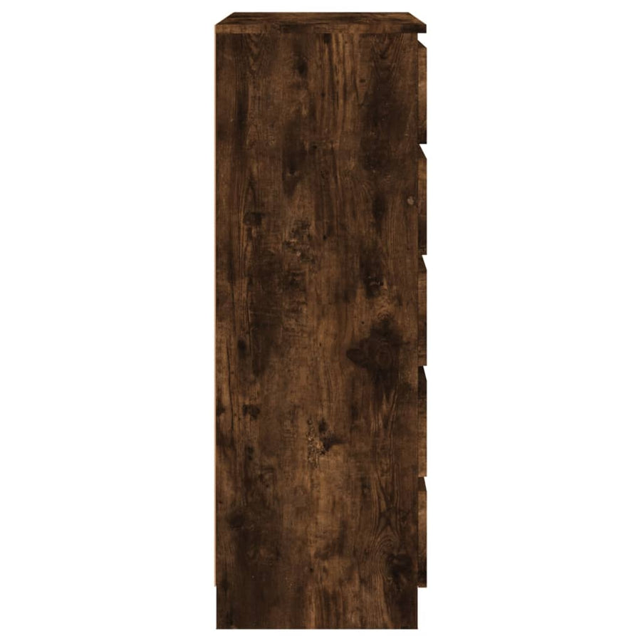 Ladekast 60X36X103 Cm Bewerkt Hout Gerookt Eikenkleurig