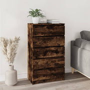 Ladekast 60x36x103 cm bewerkt hout gerookt eiken