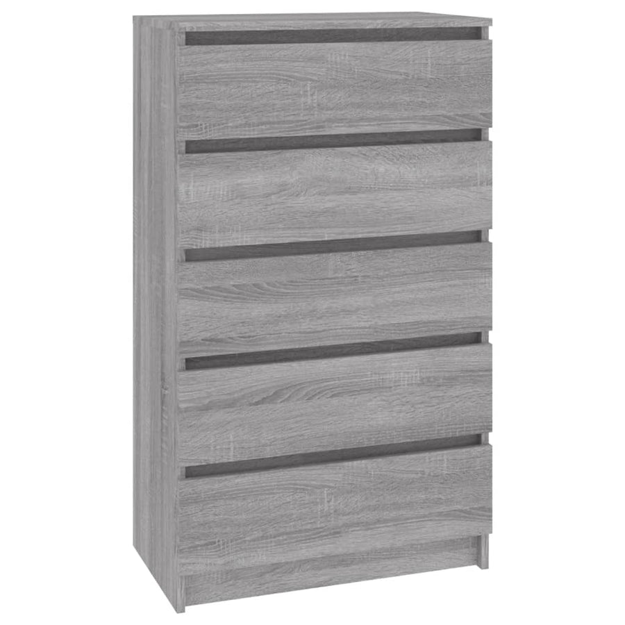 Ladekast 60X36X103 Cm Bewerkt Hout Grijs Sonoma Eikenkleurig