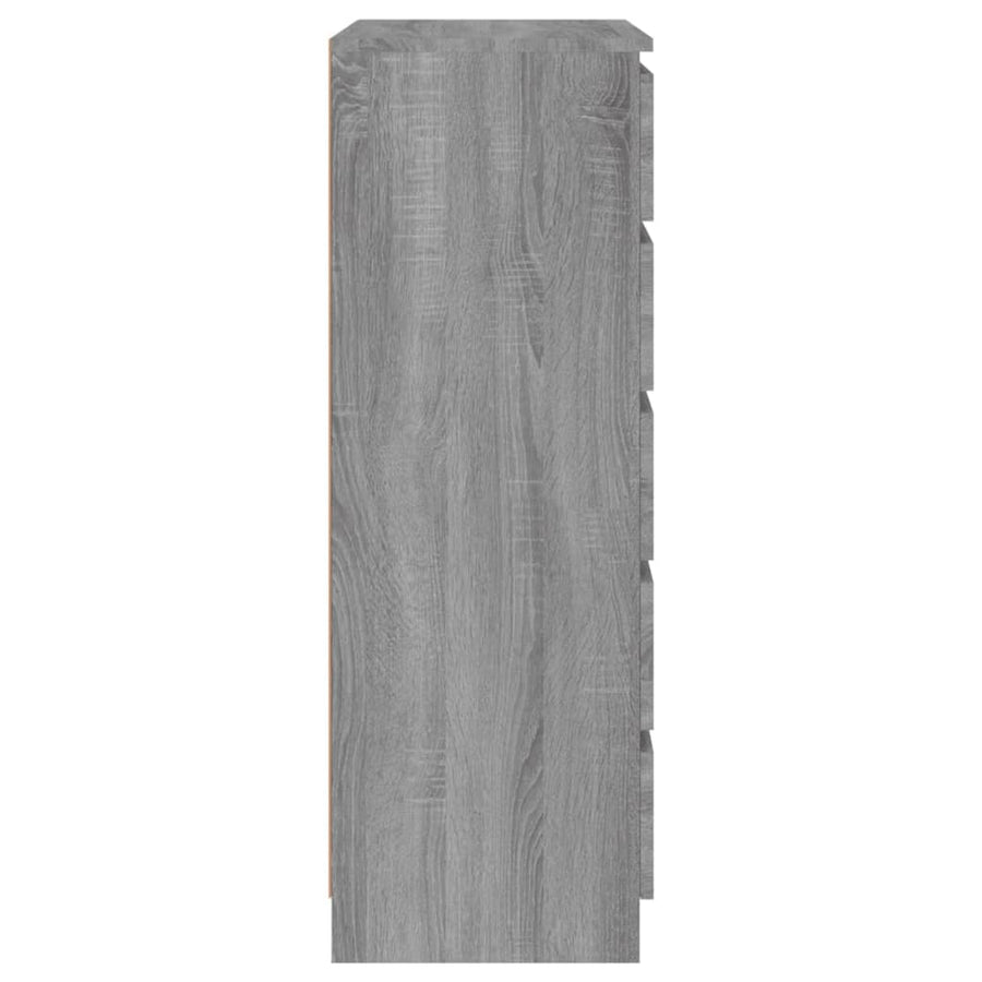 Ladekast 60X36X103 Cm Bewerkt Hout Grijs Sonoma Eikenkleurig