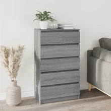 Ladekast 60X36X103 Cm Bewerkt Hout Grijs Sonoma Eikenkleurig