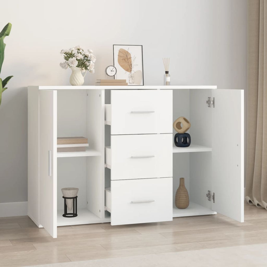 Dressoir 91X29,5X65 Cm Bewerkt Hout Wit