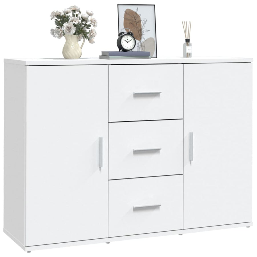 Dressoir 91X29,5X65 Cm Bewerkt Hout Wit