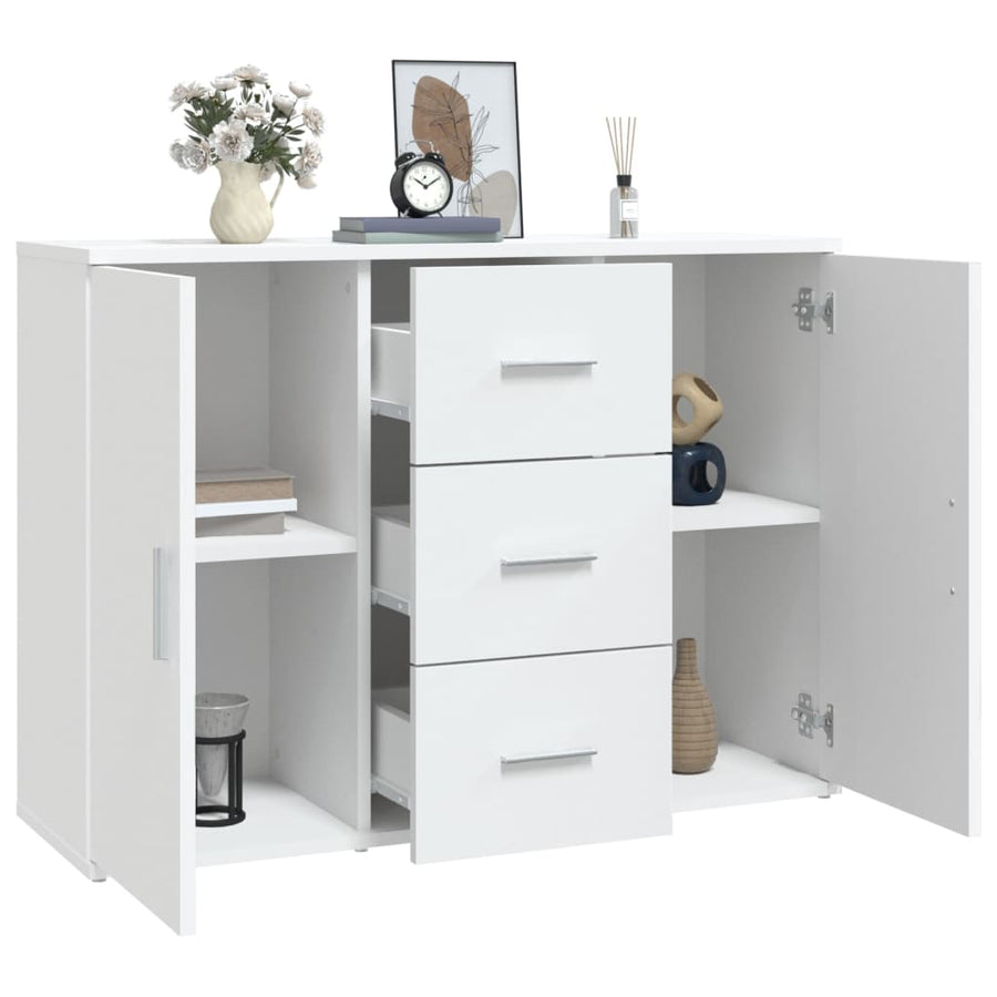 Dressoir 91X29,5X65 Cm Bewerkt Hout Wit