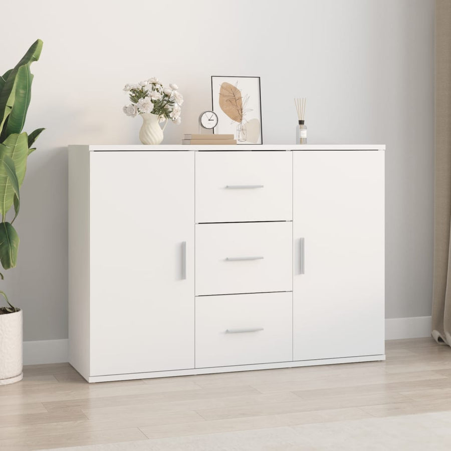 Dressoir 91X29,5X65 Cm Bewerkt Hout Wit