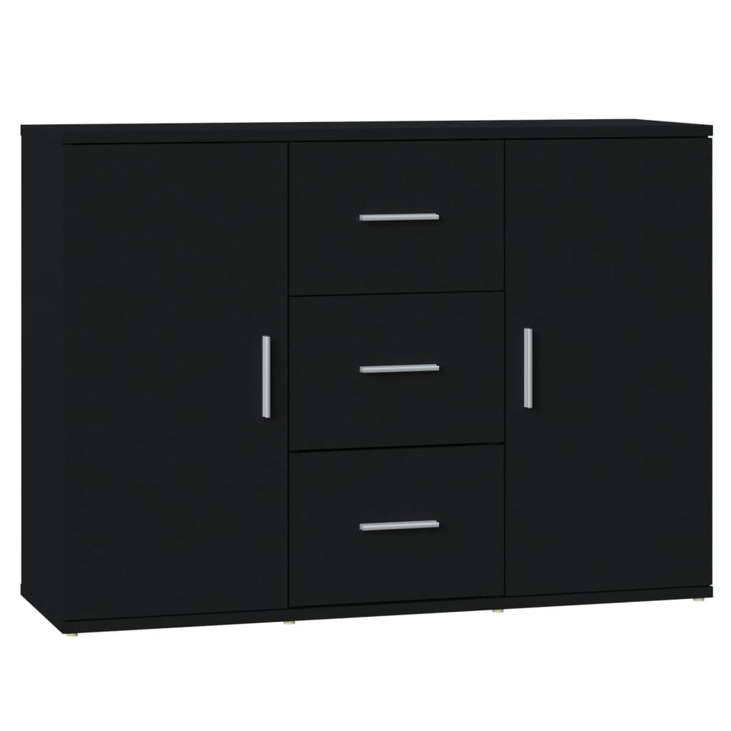 Dressoir 91X29,5X65 Cm Bewerkt Hout Zwart