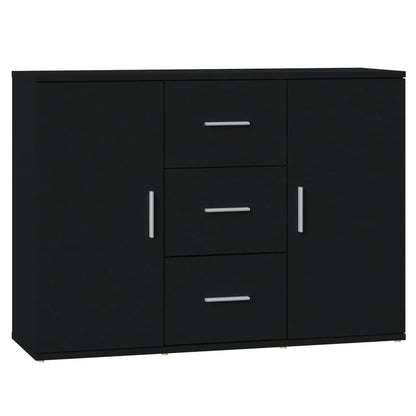 Dressoir 91X29,5X65 Cm Bewerkt Hout Zwart