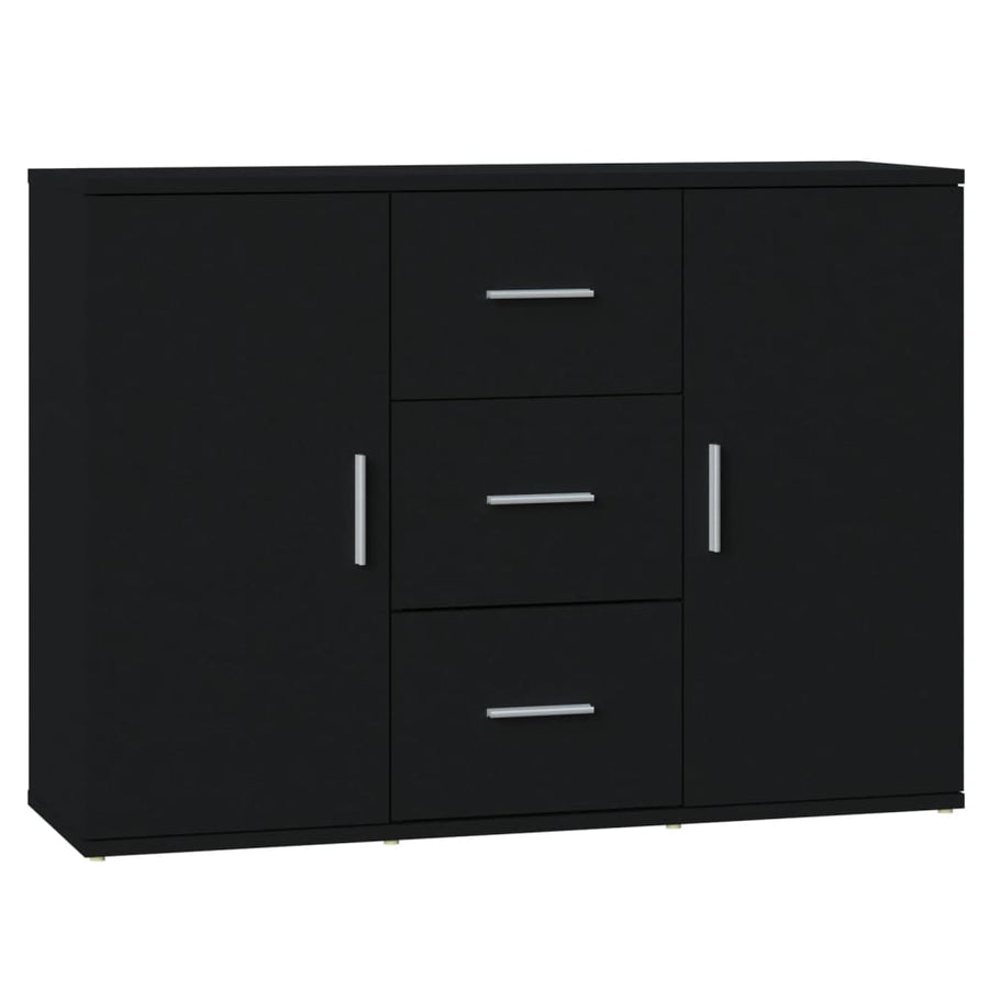 Dressoir 91X29,5X65 Cm Bewerkt Hout Zwart