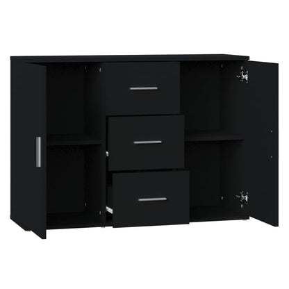 Dressoir 91X29,5X65 Cm Bewerkt Hout Zwart