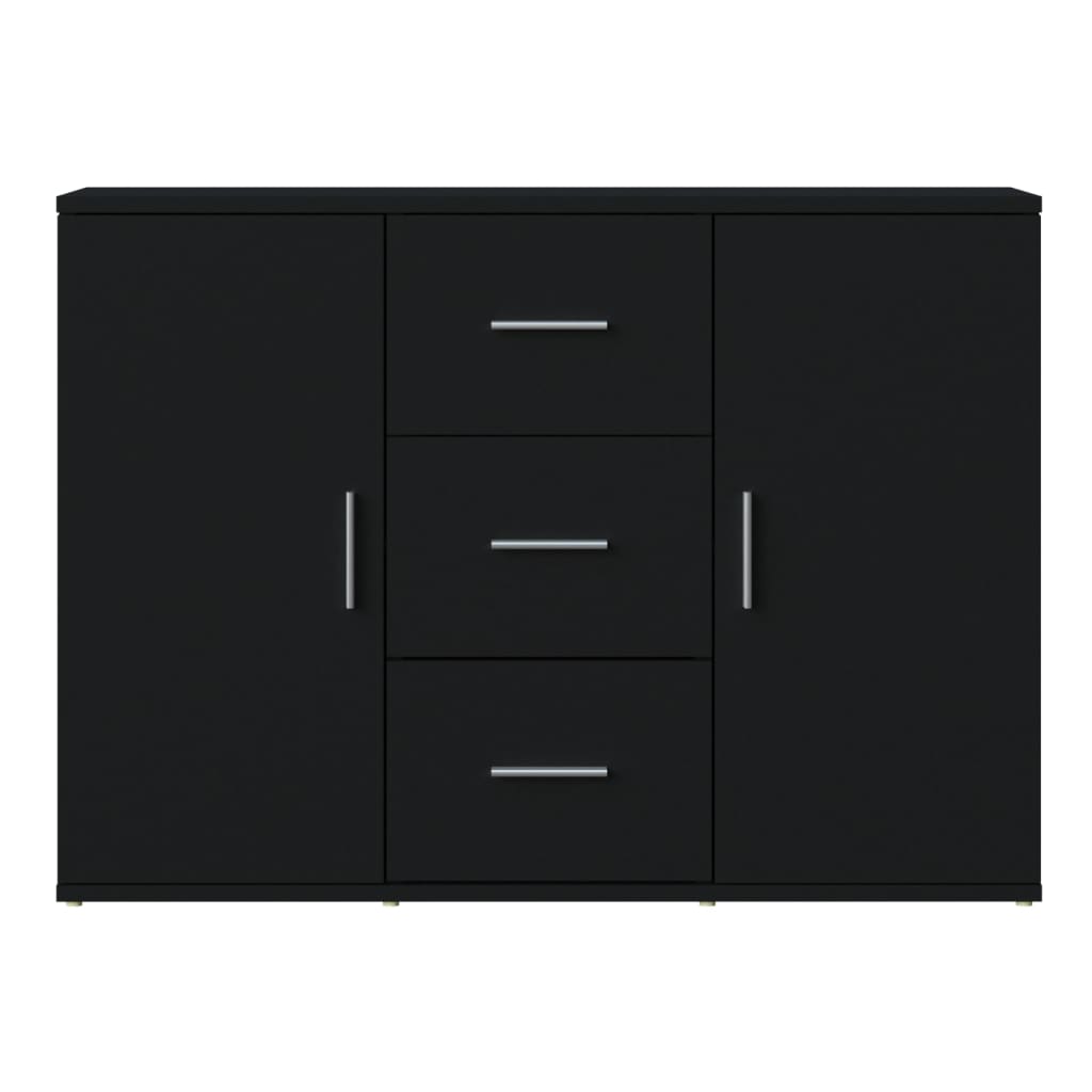 Dressoir 91X29,5X65 Cm Bewerkt Hout Zwart