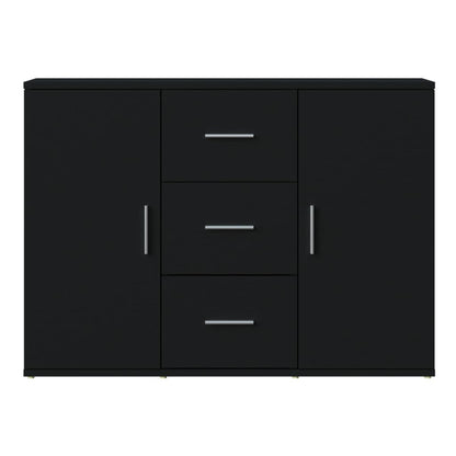 Dressoir 91X29,5X65 Cm Bewerkt Hout Zwart