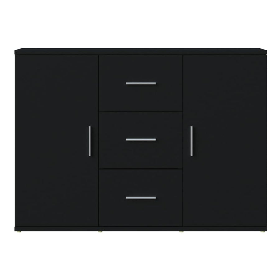 Dressoir 91X29,5X65 Cm Bewerkt Hout Zwart