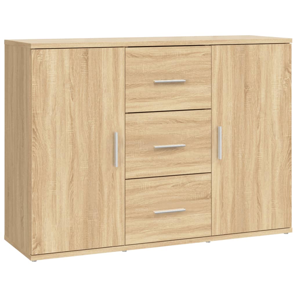 Dressoir 91X29,5X65 Cm Bewerkt Hout Sonoma Eikenkleurig